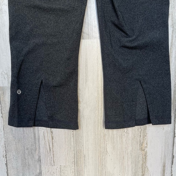 Lululemon Tadasana Grey Cropped Capri Slit Yoga Pants Size 8 - Picture 7 of 10